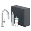 Hansgrohe Aqittura M91 SodaSystem 210, uittrekbare uitloop 1jetsBox, starter set chroom SW1567464