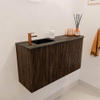 Mondiaz JOYA-DLUX 81.6cm toiletmeubel - ronding rechts kleur Walnut - Wastafel FAYE positie Links 1 kraangat kleur Lava. SW1422457