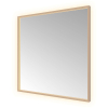Hotbath &MORE Spiegel - 80x80cm - direct en indirect LED - color changing - spiegelverwarming - met afstandsbediening - PVD - geborsteld koper SW1246060