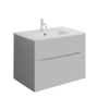 Crosswater Glide II ensemble de meubles de salle de bain - 70x45x52cm - 2 tiroirs sans poignée softclose - storm grey tap hole white SW892054