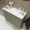 MONDIAZ TURE Kit lave-mains - 60x23x50cm - 1 trou de robinet - 2 portes - armée mate - Lavabo à droite - Acrylique Blanc SW474995