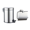 Fortifura Calvi toilet accessoireset - toiletrolhouder - met klep - pedaalemmer - 5 liter - RVS geborsteld SW1441966