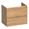 BRAUER Joy Wavy meuble sous-lavabo peu profond 60 2 tiroirs softclose - sans poignée - 1 découpe pour siphon - Forest Tan SW1201407
