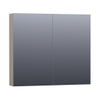 Saniclass Dual spiegelkast 80x70x15cm verlichting geintegreerd rechthoek 2 draaideuren Mat Taupe MDF SW371763 Saniclass Dual spiegelkast 80x70x15cm verlichting geintegreerd rechthoek 2 draaideuren Mat Taupe MDF SW371763