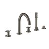 Grohe Atrio Partie de finition 5 trous robinet baignoire sur gorge avec inverseur, douchette et flexible 200cm poignées croix Brushed Hard Graphite SW225255 Grohe Atrio Partie de finition 5 trous robinet baignoire sur gorge avec inverseur, douchette et flexible 200cm poignées croix Brushed Hard Graphite SW225255