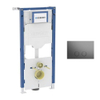 Geberit Duofix Element - UP 320 - QeramiQ Push Steel bedieningsplaat slim - wand 112cm - ronde knoppen - gunmetal SW1600701