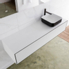 Mondiaz Lagom Meuble salle de bains 150x30.9x45cm Solid Surface Urban 2 tiroirs avec lavabo BINX vasque à poser Droite 1 trou de robinet SW409318