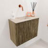 Mondiaz JOYA-DLUX Meuble de toilette 50cm - couleur Dusk - Lavabo FAYE position Gauche Sans trou de robinet couleur Frappe. SW1423047
