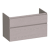 BRAUER Delight meuble sous-lavabo - 100x46x60cm - 2 tiroirs à fermeture douce - sans poignée - 1 découpe pour siphon - Timber Greige SW1199270