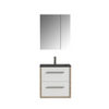 Tiger Boston Meuble salle de bains 60x62x45cm avec 1 trou 2 tiroirs softclose montage droite et gauche avec armoire miroir bois chêne chalet /blanc relief SW106761 Tiger Boston Meuble salle de bains 60x62x45cm avec 1 trou 2 tiroirs softclose montage droite et gauche avec armoire miroir bois chêne chalet /blanc relief SW106761