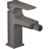Hansgrohe Metropol 1-gats bidetkraan - 100 met push open waste - met voorsprong uitloop 12.9cm - hoogglans zwart chroom SW358666
