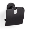 Haceka Kosmos Toiletrolhouder met klep zwart HA402913 Haceka Kosmos Toiletrolhouder met klep zwart HA402913