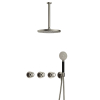 Hotbath Cobber @Work Regendoucheset - inbouw - 30cm plafondarm - 30cm ronde hoofddouche - 3 standen handdouche - Geborsteld nikkel SW678051
