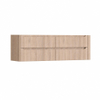H&R Badmeubelen Juice Wastafelonderkast - 160x45x50cm - rechterhoek afgerond - 4 lades - geïntegreerde greep - Rockford oak SW1491137