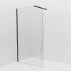 Aqua Vista Inloopdouche - 120x200cm - afgeronde glaswand - helder glas - wandarm - mat zwart SW1418526