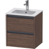 Duravit Ketho.2 Wastafelonderkast - 51x42x54.9cm geschikt - voor 1 waskom - spaanplaat Noten (donker) - mat SW772735