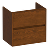 BRAUER Adore Meuble sous-lavabo peu profond - 60x39x55cm - 2 tiroirs à fermeture douce - sans poignées - 1 découpe pour siphon - chêne massif - chêne à lamelles brun SW1198444