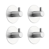 Tiger Rhino Hakenset - rond - 4 stuks - zelfklevend - RVS geborsteld SW877412 Tiger Rhino Hakenset - rond - 4 stuks - zelfklevend - RVS geborsteld SW877412