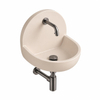 Saniclass Fuente pack lave-mains – demi-rond – 46,5 x 35 x 43,2 cm – Solid Surface crème – robinet gunmetal brossé SW1587530