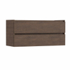 HR Badmeubelen wastafelkast - 2 laden - greeploos met greeplijst in kleur meubel - dubbele sifonuitsparing - 120x55x45cm - smoke brown SW1325350