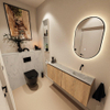 MONDIAZ TURE-DLUX Meuble toilette - 120cm - Washed Oak - EDEN - vasque Opalo - position droite - sans trou de robinet SW1104649