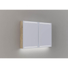 Thebalux DeLuxe armoire de toilette – 100 x 70 x 13,5 cm – Éclairage LED – avec prise – Sand (bois) SW982534