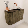 Mondiaz JOYA Meuble de toilette 61,6cm - arrondi gauche couleur Dusk - Vasque FAYE position Droite Sans trou de robinet couleur Urban SW1421695