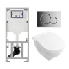 Villeroy & Boch O.novo inbouwset met diepspoel wandcloset wit softclose zitting afdekplaat glans verchroomd SW84536