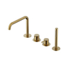 Hotbath Ace Badmengkraan - Badrandcombinatie - éénhendel - 2-weg omstel - handdouche - uitloop - PVD - geborsteld messing (goud) SW1117738