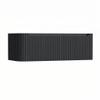 H&R Badmeubelen Juice Wastafelonderkast - 120x45x40cm - linkerhoek afgerond - 3D-front - 2 lades - geïntegreerde greep - dark blue SW1260038