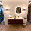 Mondiaz CIRO-DLUX Meuble de salle de bains - 130x45x50cm - Lavabo solid surface Meli - 1 vasque à droite - 1 trou de robinet - 4 tiroirs - Ruby SW1531788