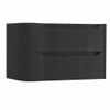 H&R Badmeubelen Juice Meuble sous vasque - 80x45x50cm - angle gauche arrondi - 2 tiroirs - poignée intégrée - basalte SW1489369