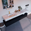 Mondiaz ALAN-DLUX Ensemble de meuble - 200cm - meuble Urban mat - 2 tiroirs - Lavabo Cloud Glace suspendu - vasque Gauche - 1 trou de robinet SW805688