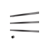 Hotbath &MORE Radiateur sèche-serviettes - 80x57cm - carré - 3 barres - horizontal - avec interrupteur - gunmetal brossé PVD SW1245759