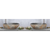 Differnz Lombok vasque 40x50cm pierre de rivière gris ENSEMBLE de 2 SW491632