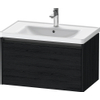 Duravit Ketho.2 Wastafelonderbouwkast - met 1 lade - 78.4x45.5x44cm - met greep antraciet - eiken zwart mat SW772865