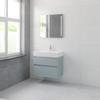 Bruynzeel Passo badmeubelset 69.8x75x46cm 1 kraangat 1 wasbak 2 lades met spiegel met softclose ceramic fjord groen SW384736 Bruynzeel Passo badmeubelset 69.8x75x46cm 1 kraangat 1 wasbak 2 lades met spiegel met softclose ceramic fjord groen SW384736