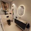 MONDIAZ TURE-DLUX Meuble toilette - 100cm - Urban - EDEN - vasque Frappe - position centrale - sans trou de robinet SW1102620