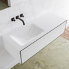 MONDIAZ LAGOM 110cm badmeubel solid surface urban 1 lade Wastafel cloud links zonder kraangat SW409212 MONDIAZ LAGOM 110cm badmeubel solid surface urban 1 lade Wastafel cloud links zonder kraangat SW409212
