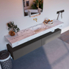 Mondiaz ALAN-DLUX Ensemble de meuble - 200cm - meuble Dark grey mat - 2 tiroirs - Lavabo Cloud Glace suspendu - vasque Centre - 0 trous de robinet SW805713