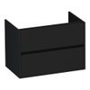 BRAUER Adore meuble sous-lavabo - 80x46x55cm - 2 tiroirs softclose - sans poignées - 1 découpe pour siphon - noir mat SW1198401