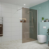 Fortifura Galeria Douche à l'italienne - 120x200cm - verre fumé - Blanc mat SW876892