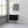 Bruynzeel Matera badmeubelset 56.5x80x50cm 1 kraangat 1 wasbak 2 lades met spiegelkast met softclose composite zwart eiken SW384392 Bruynzeel Matera badmeubelset 56.5x80x50cm 1 kraangat 1 wasbak 2 lades met spiegelkast met softclose composite zwart eiken SW384392