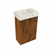 Saniclass Holz Atelier Ensemble meuble WC - 40x60.5cm - 1 porte - lave-mains terrazzo - trou de robinet à droite - walnut pure SW1577777