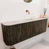 Mondiaz JOYA-DLUX 123.2cm toiletmeubel - ronding links en rechts kleur Shadow - Wastafel FAYE positie Midden Zonder kraangat kleur Ostra. SW1423039