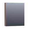 BRAUER Impress Deluxe Armoire de toilette 59x70x15cm éclairage intégré rectangulaire 1 portes pivotantes MFC Grove SW371785
