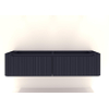H&R badmeubelen Juice Wastafelonderkast - 180x45x40cm - afgeronde hoeken - 3D-front - 2 lades - geïntegreerde greep - dark blue mat SW867715