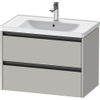 Duravit Ketho.2 Wastafelonderbouwkast - met 2 laden - 78.4x45.5x54.9cm - met grepen antraciet - betongrijs mat SW772649