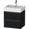 Duravit Ketho.2 Wastafelonderbouwkast - met 2 laden - 58.4x46x54.9cm - met grepen antraciet - eiken zwart mat SW773019
