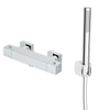 Adema Alcedo Robinet de douche thermostatique carré avec douchette et flexible lisse Chrome SW444778 Adema Alcedo Robinet de douche thermostatique carré avec douchette et flexible lisse Chrome SW444778